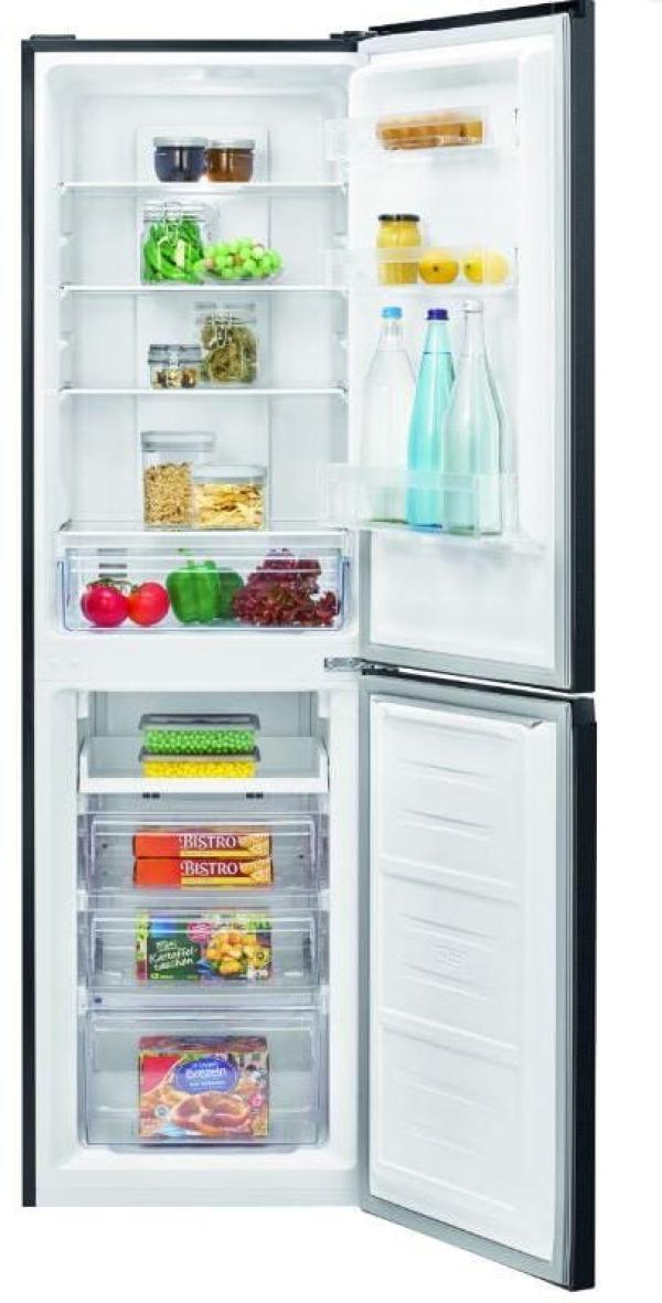 Bomann KG 7360 Stand Kühl-Gefrierkombination, 54,5cm breit, 247 L, Total No Frost, MultiAirflow-System, Schnellgefrierfunktion, schwarz/Edelstahl-Optik (773601)