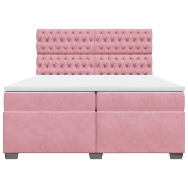 Boxspringbett mit Matratze Rosa 200x200 cm Samt