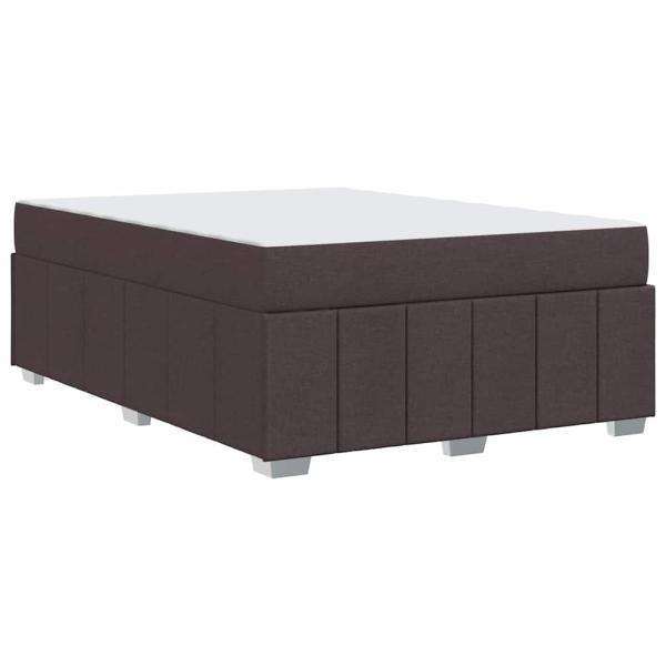 Bettgestell mit Matratze Dunkelbraun 160 x 200 cm Stoff