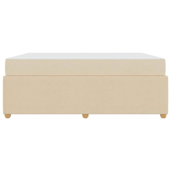 Bettgestell mit Matratze mit Matratze Creme 180 x 200 cm Stoff