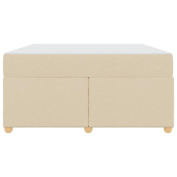 Bettgestell mit Matratze Creme 160 x 200 cm Stoff