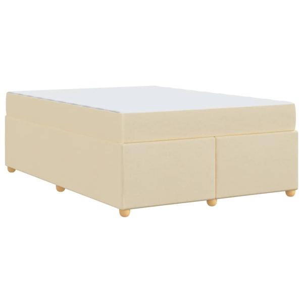 Bettgestell mit Matratze Creme 160 x 200 cm Stoff