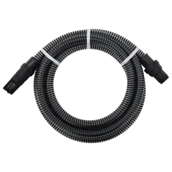 ARDEBO.de - Saugschlauch mit PVC-Anschlüssen Schwarz 1" 7 m PVC