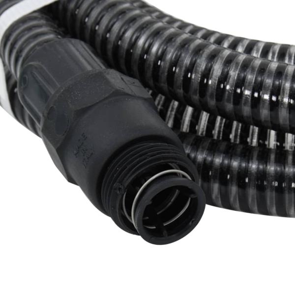 Saugschlauch mit PVC-Anschlüssen Schwarz 1" 7 m PVC