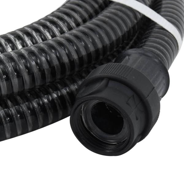 Saugschlauch mit PVC-Anschlüssen Schwarz 1" 7 m PVC