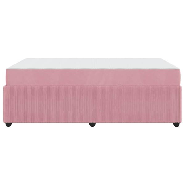 Bettgestell mit Matratze mit Matratze Rosa 120 x 200 cm Samt