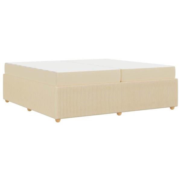 Bettgestell mit Matratze mit Matratze Creme 200 x 200 cm Stoff