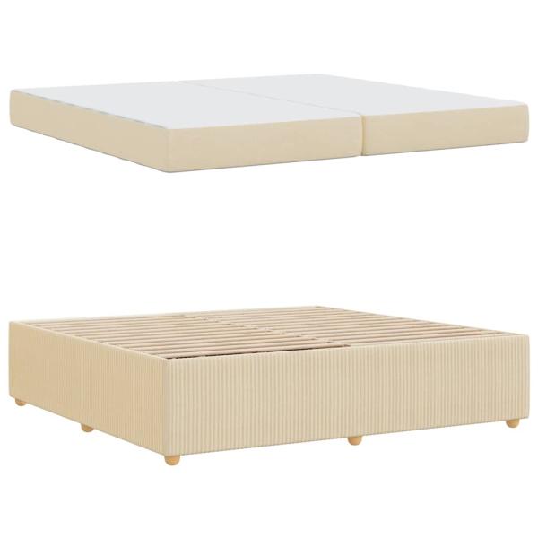 Bettgestell mit Matratze mit Matratze Creme 200 x 200 cm Stoff