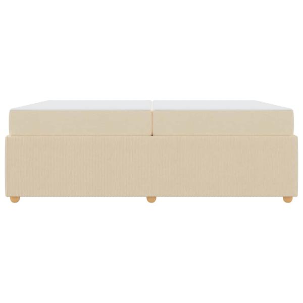 Bettgestell mit Matratze mit Matratze Creme 200 x 200 cm Stoff