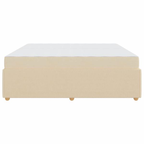 Bettgestell mit Matratze mit Matratze Creme 200 x 200 cm Stoff