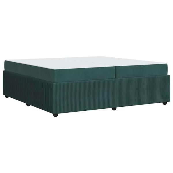 Bettgestell mit Matratze Dunkelgrün 200 x 200 cm Samt
