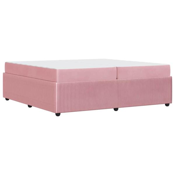 Bettgestell mit Matratze mit Matratze Rosa 200 x 200 cm Samt