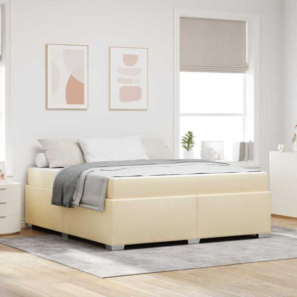 ARDEBO.de - Bettgestell Creme 180 x 200 cm Stoff
