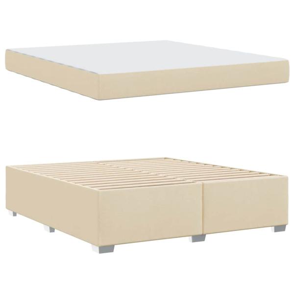Bettgestell Creme 180 x 200 cm Stoff