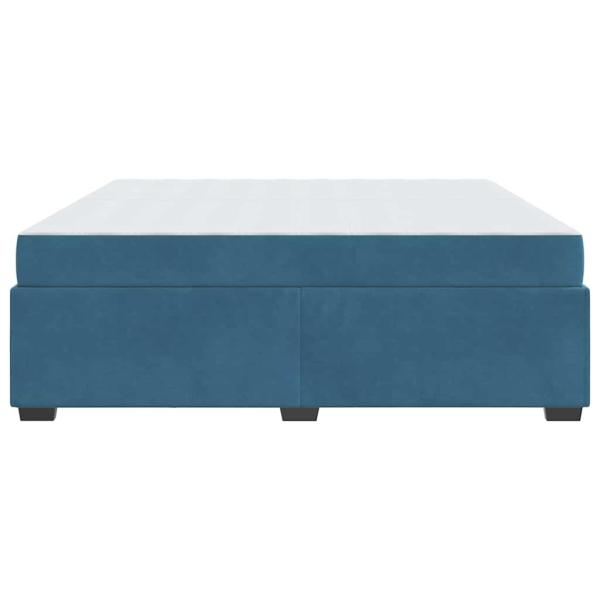 Bettgestell mit Matratze Dunkelblau 200 x 200 cm Samt