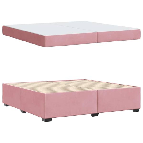 Bettgestell mit Matratze Rosa 200 x 200 cm Samt