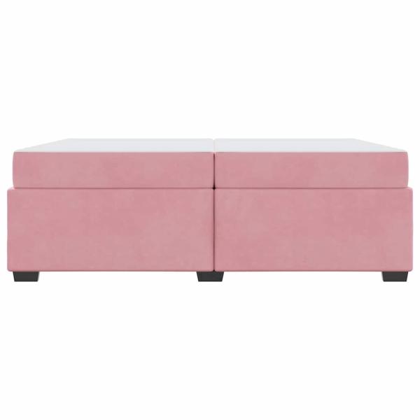 Bettgestell mit Matratze Rosa 200 x 200 cm Samt