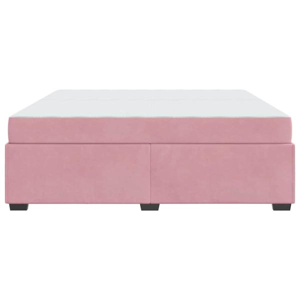 Bettgestell mit Matratze Rosa 200 x 200 cm Samt