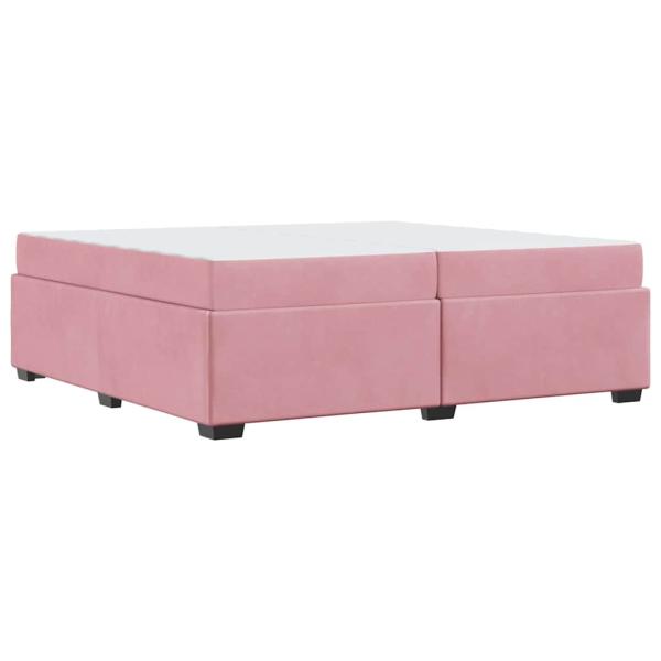Bettgestell mit Matratze Rosa 200 x 200 cm Samt