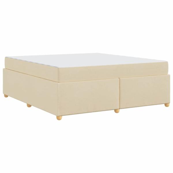 Bettgestell mit Matratze Creme 180 x 200 cm Stoff