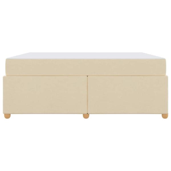 Bettgestell mit Matratze Creme 180 x 200 cm Stoff