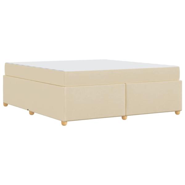 Bettgestell mit Matratze Creme 180 x 200 cm Stoff