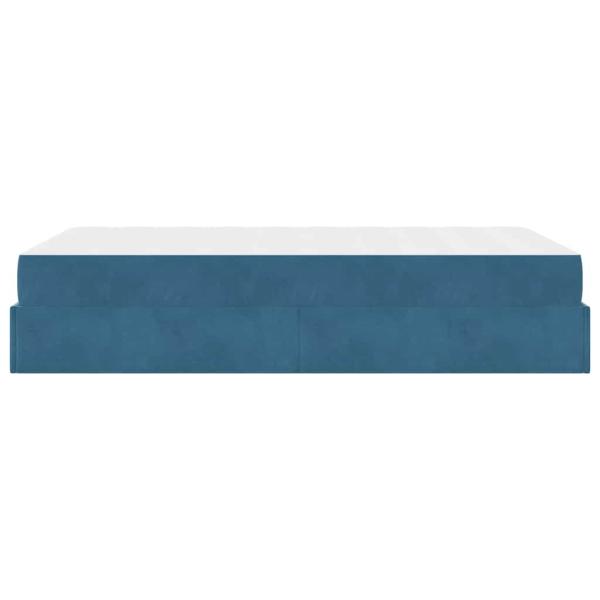 Bettgestell mit Matratze mit Speicher Blau 140 x 190 cm Samt