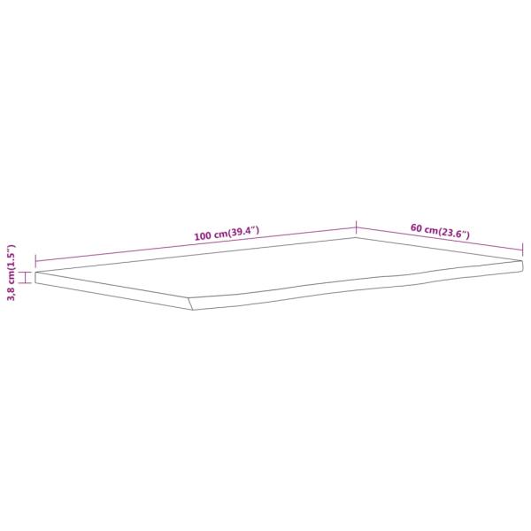 ARDEBO.de - Waschtischplatte 100x60x3,8 cm Rechteckig Massivholz Akazie