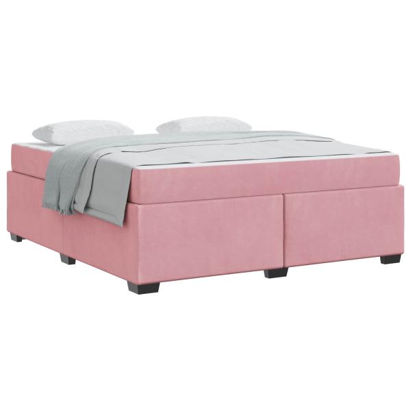 Bettgestell mit Matratze Rosa 180 x 200 cm Samt
