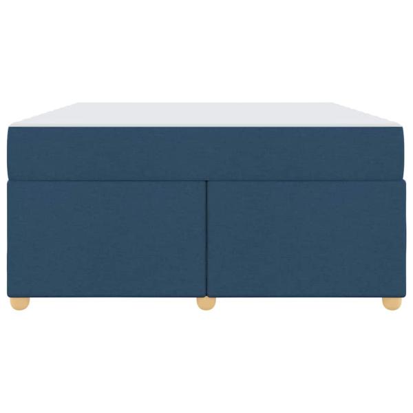 Bettgestell mit Matratze mit Matratze Blau 160 x 200 cm Stoff
