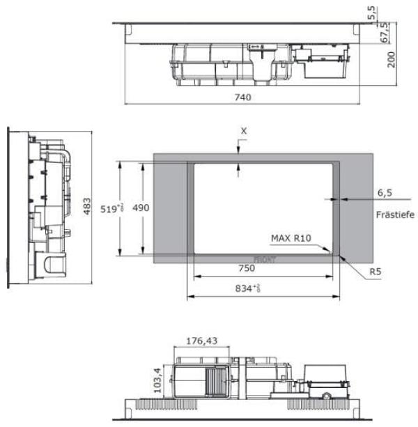 Amica DHKI 752 800 C Induktionskochfeld mit Dunstabzug, 83 cm breit, 362 m³/h, TouchControl, Kindersicherung, Facettenschliff Rahmenlos