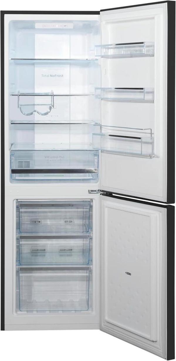 Amica AKG 3875 S Stand Kühl-Gefrierkombination, 54 cm breit, 231 L, NoFrost, Supergefrieren, Superkühlen, Edelstahloptik schwarz