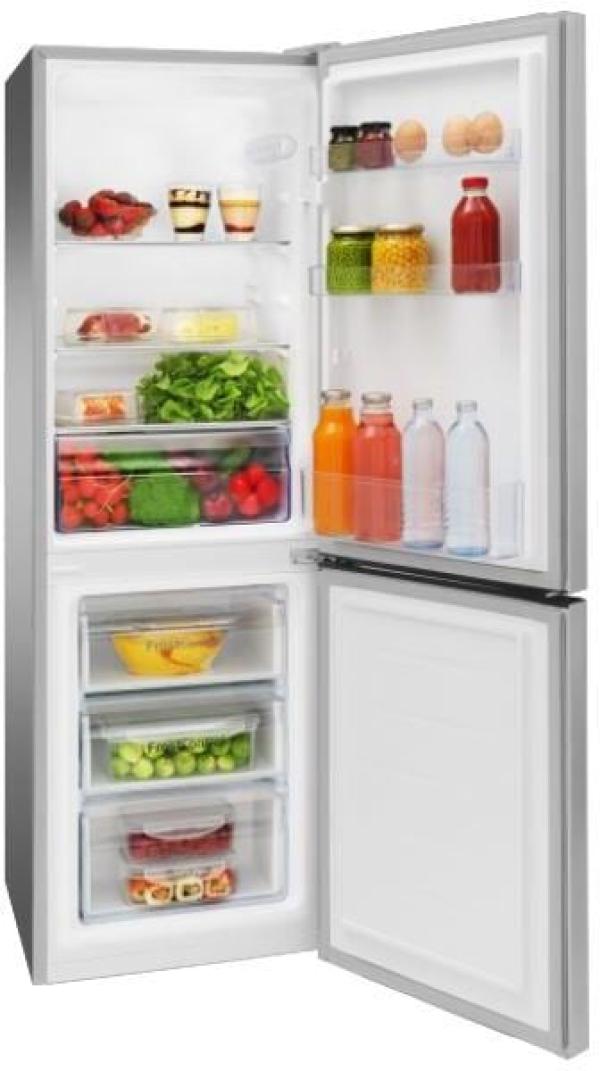 Amica AKG 3840 E Stand Kühl-Gefrierkombination, 47,4 cm breit, 157 L, FrostControl, Superkühlfunktion, Supergefrierfunktion, Edelstahl