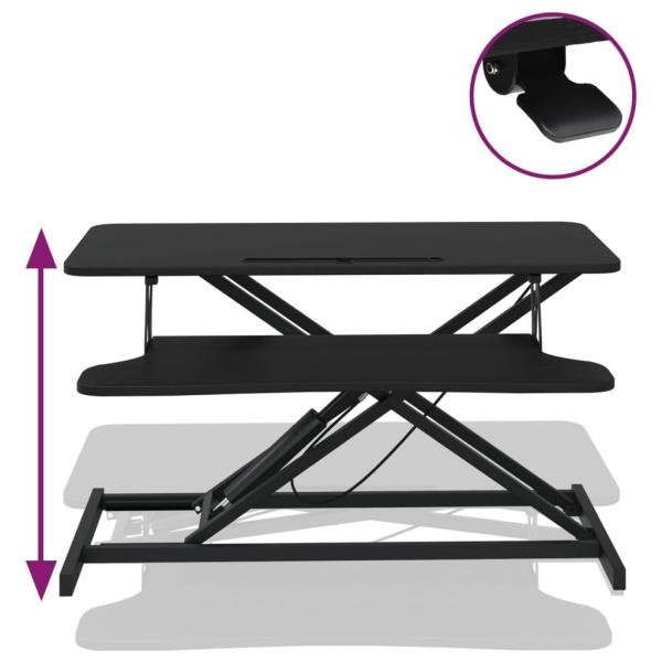 Arbeitsstation Verstellbar 90x40x(13-50) cm Stahl Holzwerkstoff