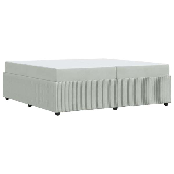 Bettgestell mit Matratze Hellgrau 200 x 200 cm Samt