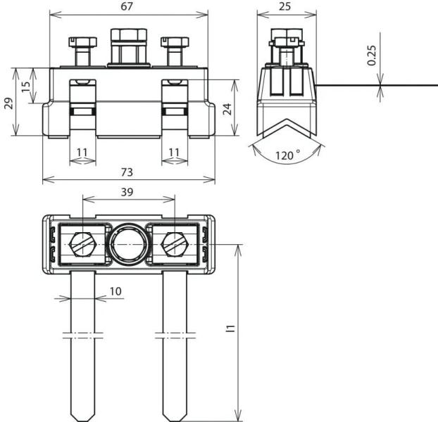 Dehn EX BRS 27 Bandrohrschelle für Ex-Bereich D 6-27mm mit Anschlussschraube M8 Ms/gal Sn-NIRO (540821)