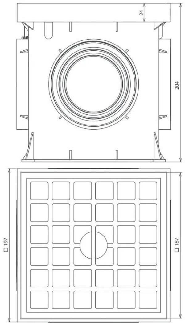 Dehn UFTSK 197X197X204 K UF-Trennstellenkasten ohne Trennstelle, 197x197x204mm, grau (549051)