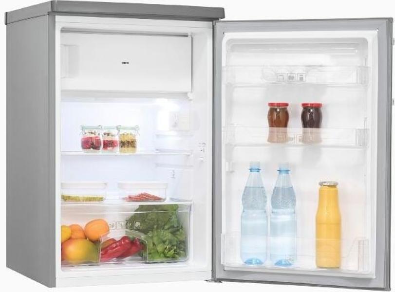 Exquisit KS16-4-HE-040C Standkühlschrank mit Gefrierfach, 55 cm breit, 109 L, inoxlook