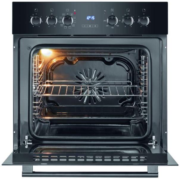 Bomann EHBC 7938 sw Einauherd-Set, 59,5 cm breit, 57 L, mit Glaskeramikkochfeld, 9 Backofen-Funktionen, schwarz