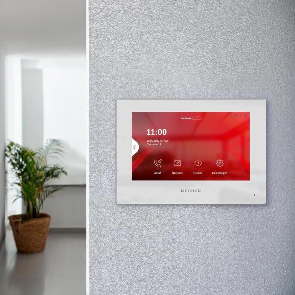 Metzler VDM10 2.0 Video Türsprechanlage Komplettset, mit HD-Kamera für 2 Familienhaus, mit austauschbarem Namensschild, LAN/POE, App, Anthrazit, V2A Edelstahl (VDM10-NEO-SET-POE-2T-AN)