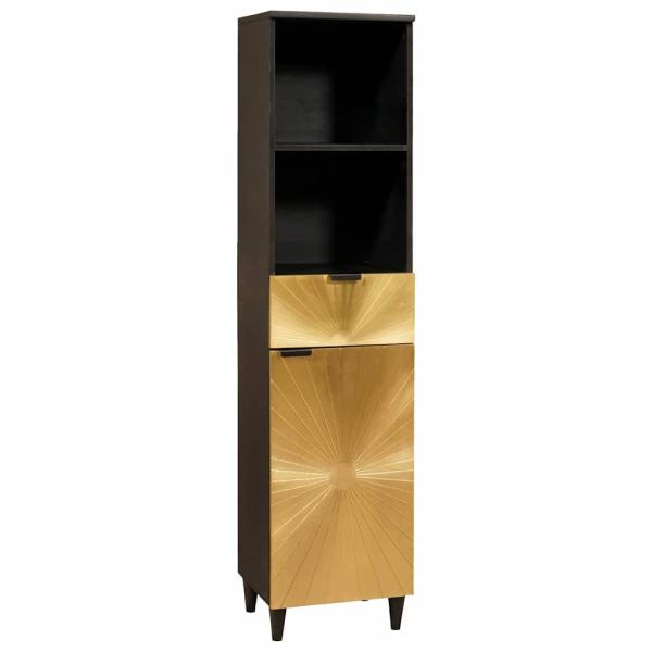 Badezimmermöbel-Sets 4 pcs Schwarz und Gold 38 x 33 x 160 cm