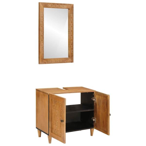 Badezimmermöbel Set Wandmontiert 2 pcs Braun 62 x 33 x 58 cm