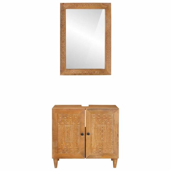 Badezimmermöbel Set Wandmontiert 2 pcs Braun 62 x 33 x 58 cm