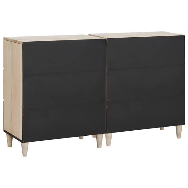 Sideboard 2 pcs Weiß 60 x 33 x 75 cm massives Mangoholz