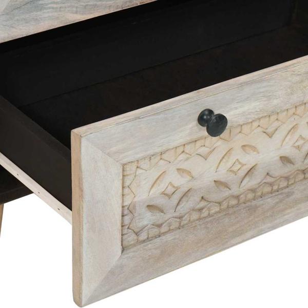 Sideboard 2 pcs Weiß 60 x 33 x 75 cm massives Mangoholz