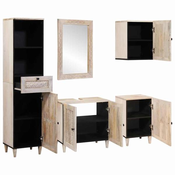 Badezimmermöbel Set mit Schubladen 5 pcs Weiß 38 x 33 x 160 cm