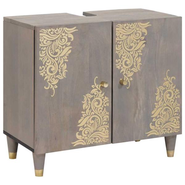 Badezimmermöbel Set mit Schubladen 3 pcs Grau 62 x 33 x 58 cm