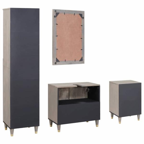 Badezimmermöbel Set mit Schubladen 4 pcs Grau 62 x 33 x 58 cm