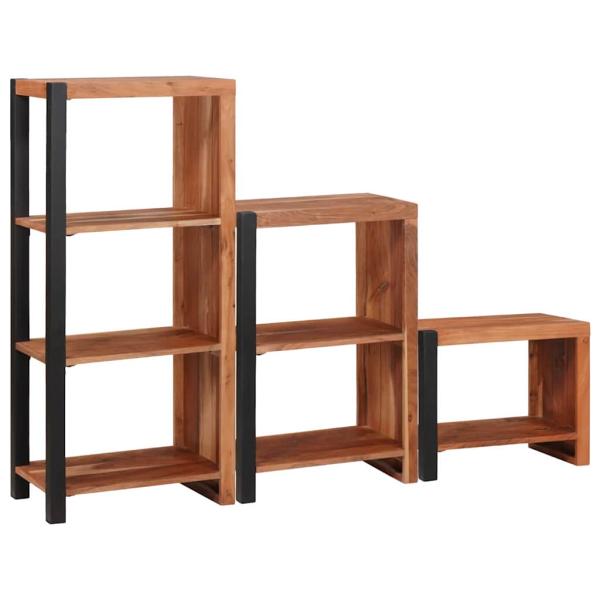 Bücherregal 3 pcs Braun 50 x 30 x 110 cm Massivholz Akazie