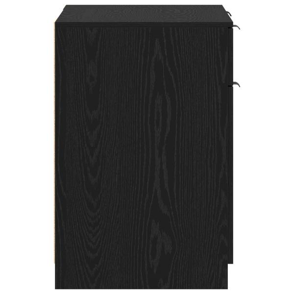 Schreibtisch mit Speicher Schwarz Eichen-Optik 133 x 50 x 75 cm